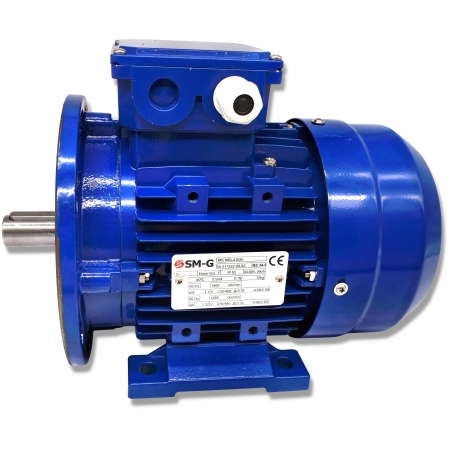 SILNIK ELEKTRYCZNY Z KOŁNIERZEM 1,1kW 400V 1415obr WAŁEK 24mm 3-FAZOWY